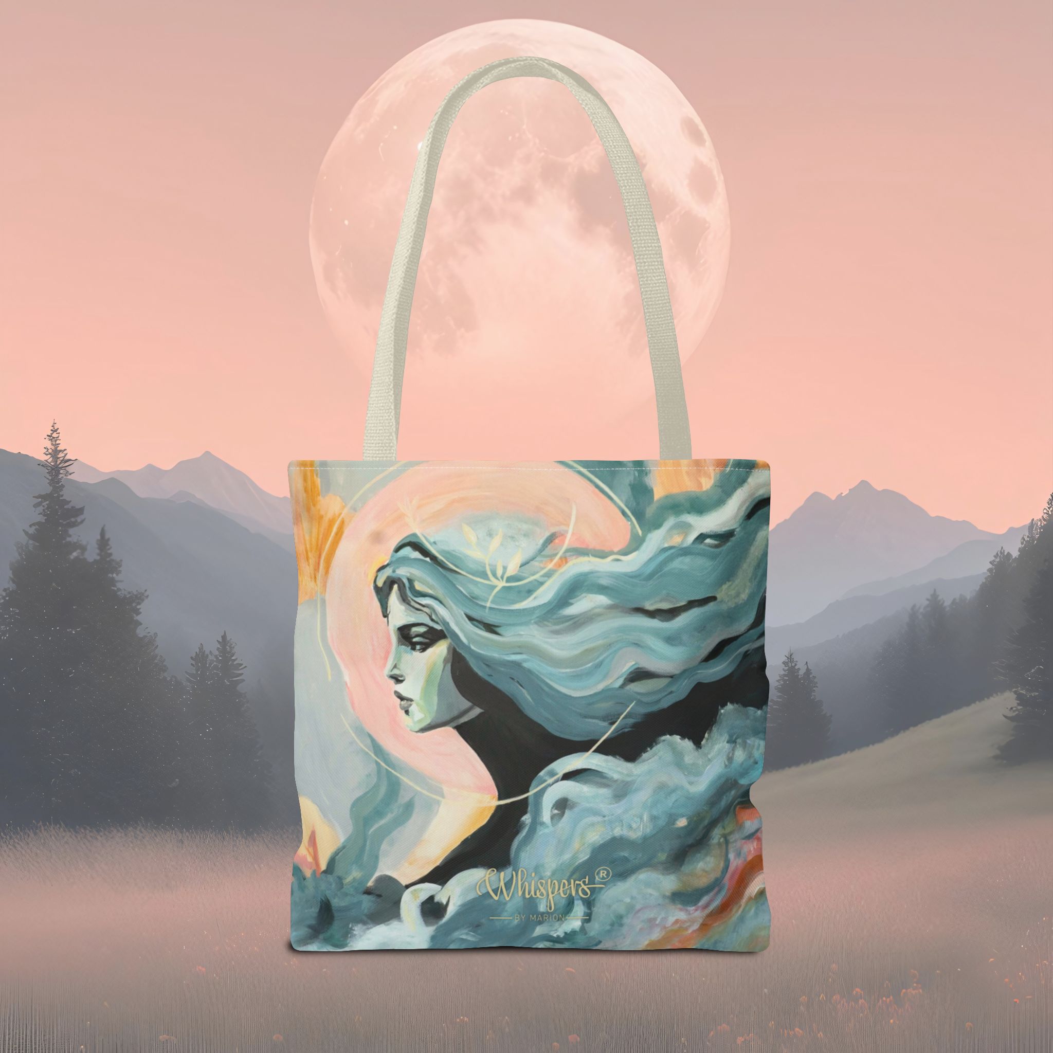 Luna’s Flow Tote Bag – kunst med månesykluser - Bilde 2